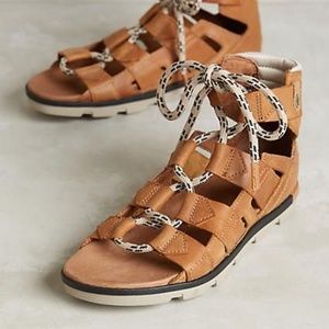 Sorel Torpeda Lace II Tan Leather Sandal - Size 9